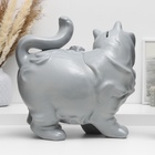 Копилка "Кошка пузатая с розами" серая, 22х30х32см - фото 23962134