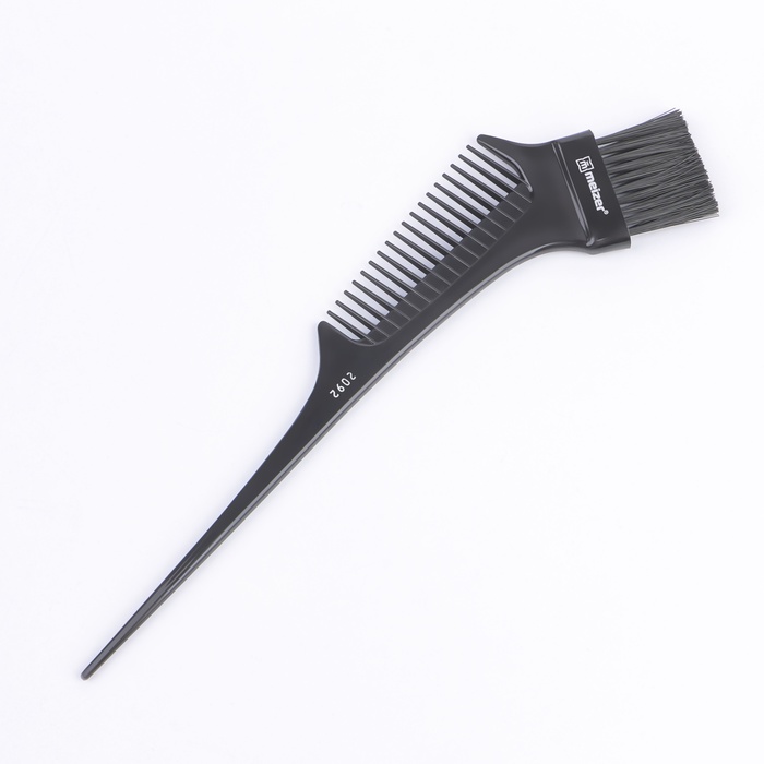 Кисть для окрашивания волос, двусторонняя, 21,5 × 6 см, цвет чёрный - Фото 1
