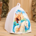 Шапка для бани с детским принтом "Девочка на коне" - фото 321427811