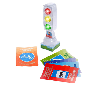 Светофор с карточками «Обучающий светофор», световые эффекты, в пакете
