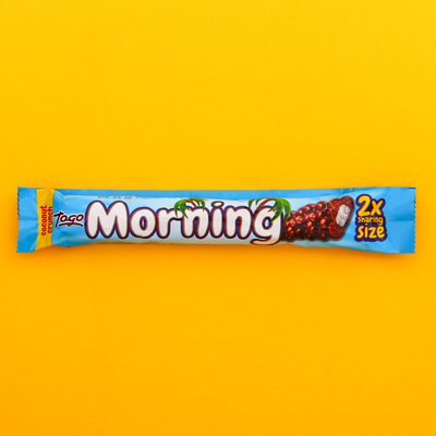 Батончик "Morning", покрытый молочным шоколадом с воздушными злаками, с кокосом, 50 г