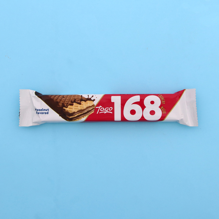 Вафли "168", в шоколадной глазури с орехами, 30 г