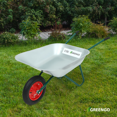 Тачка садовая, одноколёсная: груз/п 120 кг, объём 65 л, Greengo