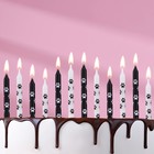 Набор свечей для торта "Лапки", 12 шт, 8 см, черные и белые - фото 11244774