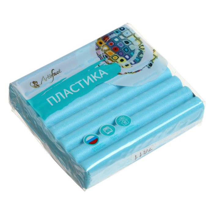 Пластика - полимерная глина, 56 г, перламутр, Голубой - Фото 1