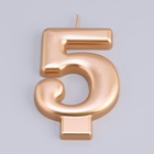 Свеча для торта «Европейская ГИГАНТ», цифра 5, 7 см, розовое золото - Фото 3