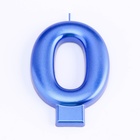 Свеча для торта «Европейская ГИГАНТ», цифра 0, 7 см, синий металлик - Фото 3