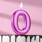 Свеча для торта "Европейская ГИГАНТ", цифра 0, 7 см, фиолетовый металлик - фото 3866264