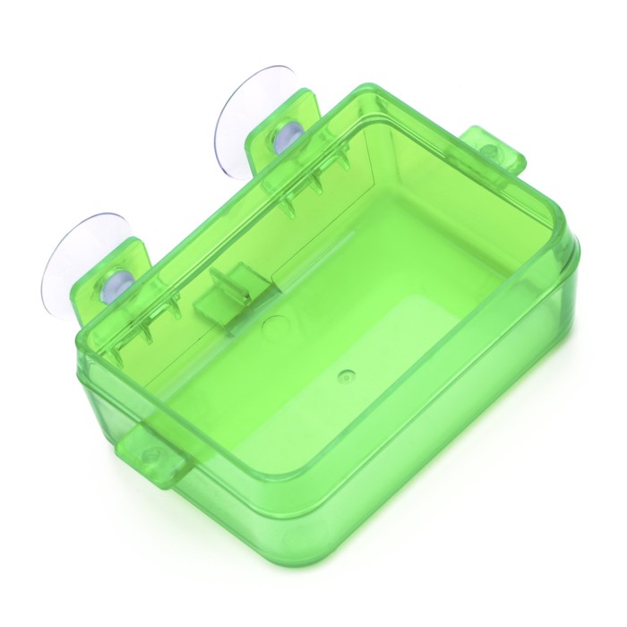 Кормушка NomoyPet для террариума на присосках, 10 х 4 х 7,5 см, зелёная