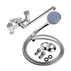 Смеситель для ванны ZEIN Z3726, двухвентильный, излив 30 см, лейка 3 режима, хром - Фото 10