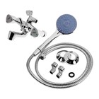 Смеситель для ванны ZEIN Z3727, двухвентильный, излив 10 см, лейка 3 режима, хром - Фото 10