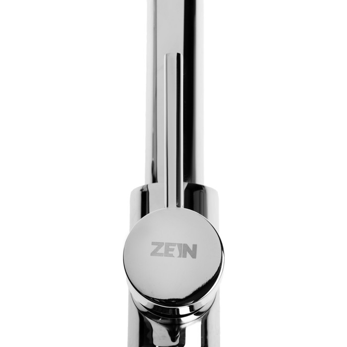 Смеситель для кухни ZEIN Z3824, однорычажный, гибкий излив на пружине, аэратор 2 режима,хром
