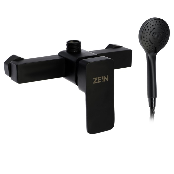 

Смеситель для душа ZEIN Z3844, однорычажный, душевой набор, лейка 5 режимов, черный