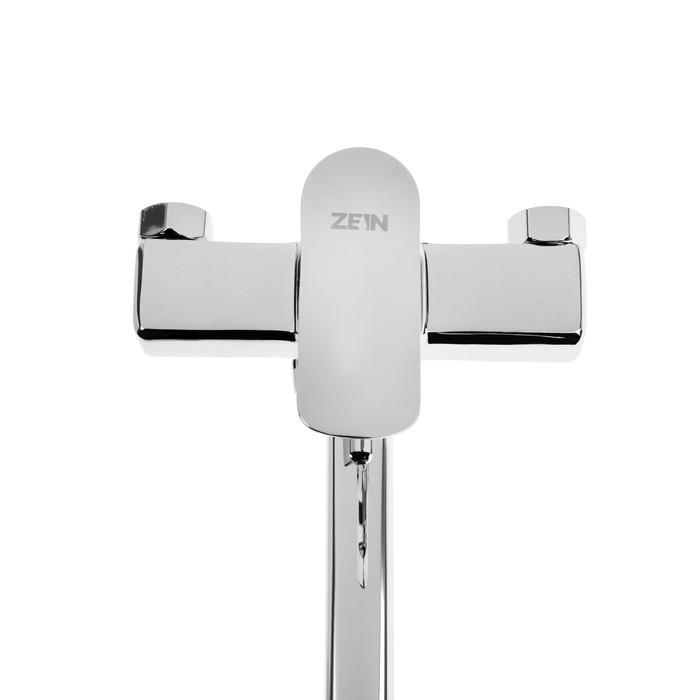 Смеситель для ванны ZEIN Z3845, однорычажный, излив 30 см, душевой набор, лейка 5 реж, хром
