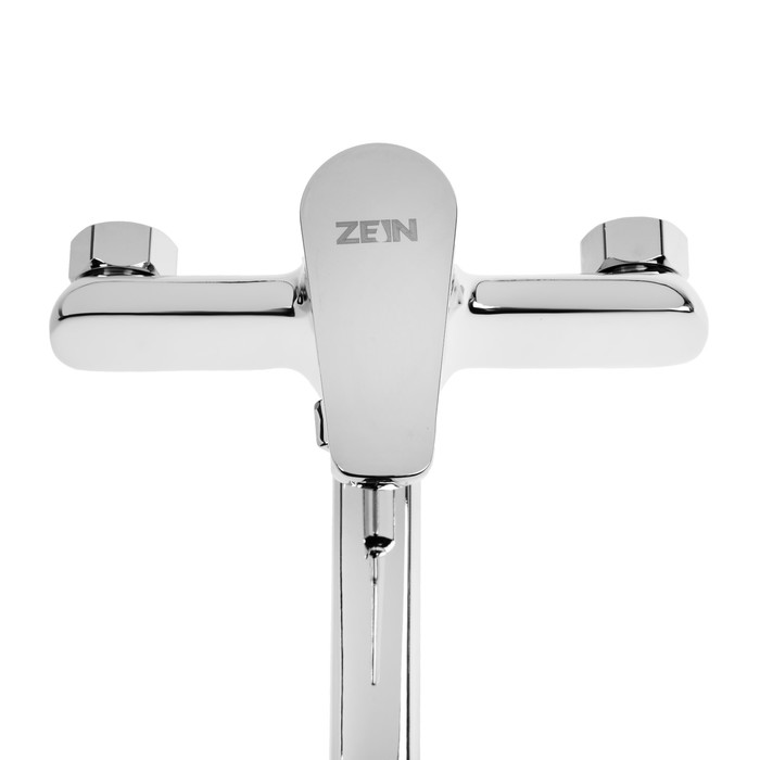 Смеситель для ванны ZEIN Z3847, однорычажный, излив 30 см, душевой набор, лейка 5 реж, хром