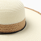 Шляпа женская MINAKU, цвет белый, коричневый, размер 58 - фото 23942087