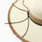 Шляпа женская MINAKU, цвет белый, коричневый, размер 58 - фото 23942088