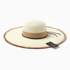 Шляпа женская MINAKU, цвет белый, коричневый, размер 58 - фото 23942090