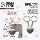 Брелок для ключей парный, «Ты самая особнная», металл, 8 х 3 см - Фото 1
