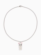 Кулон детский Выбражулька «Котёнок», белый в серебре - Фото 2