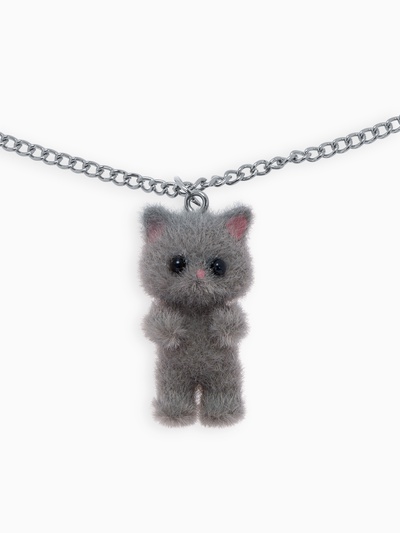 Кулон детский «Выбражулька. Котёнок», серый в серебре