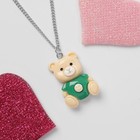 Кулон детский «Выбражулька» медведь, цвет бежево-зелёный - фото 299299481