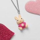Кулон детский «Выбражулька» заяц, цвет бежево-розовый - фото 321417741