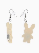 Серьги детские Выбражулька «Зайчик с сердечком», бело-бежевые - Фото 3