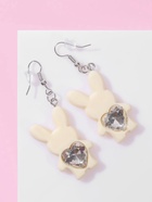 Серьги детские Выбражулька «Зайчик с сердечком», бело-бежевые - Фото 5