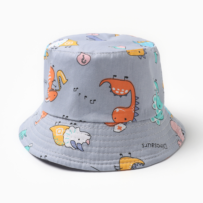 Панама для мальчика KAFTAN «Счастливый динозавр», серая, размер 54 (3-5 лет)