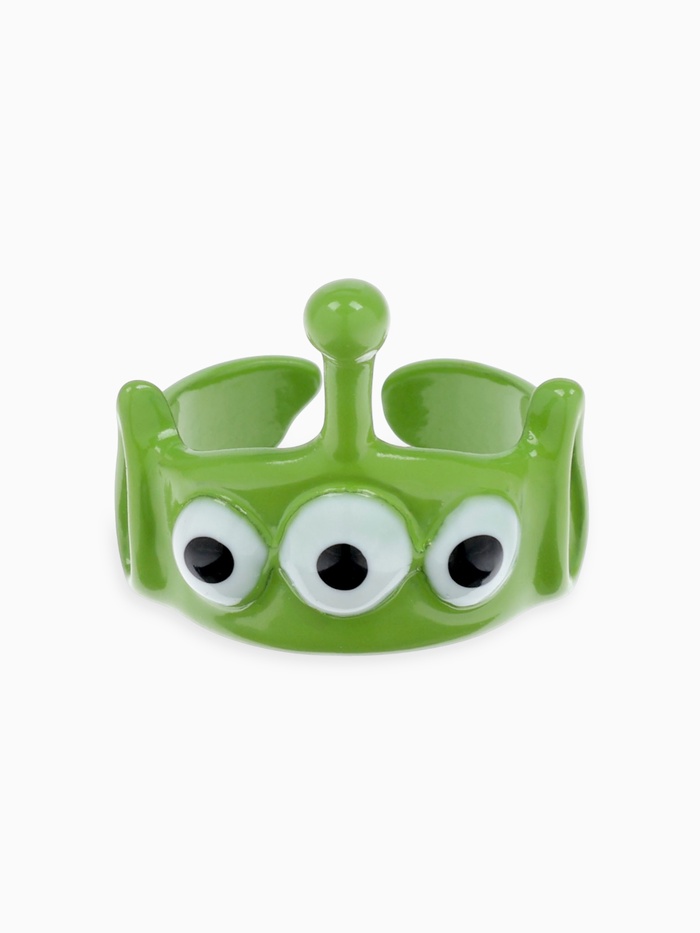 Кольцо «Монстрик» с антенной, цвет зелёный, безразмерное - Фото 1