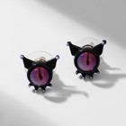 Серьги с эмалью «Монстрики» с ушами, цвет чёрный - фото 321417800