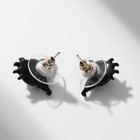 Серьги с эмалью «Монстрики» с ушами, цвет чёрный - Фото 2
