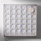 Пусеты в коробке 108 пар «Жемчужинки», 4, 5, 6 мм, цвет молочный в серебре - фото 9637916