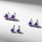 Пусеты в коробке 108 пар «Жемчужинки», 4, 5, 6 мм, цветные в серебре - Фото 8