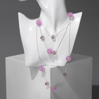 Бусы «Карамель» два ряда, бусина №16, цвет розово-фиолетовый в золоте, 54 см - Фото 4