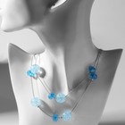 Бусы «Карамель» два ряда, бусина №16, цвет голубой в серебре, 54 см - Фото 5