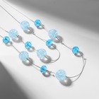 Бусы «Карамель» два ряда, бусина №16, цвет голубой в серебре, 54 см - Фото 7