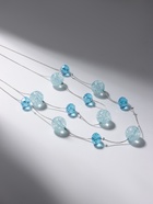 Бусы «Карамель» два ряда, бусина №16, цвет голубой в серебре, 54 см - Фото 6