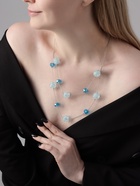 Бусы «Карамель» два ряда, бусина №16, цвет голубой в серебре, 54 см - Фото 2