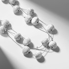 Бусы «Натурель» стиль, под Кахолонг, белые в серебре, 140 см - Фото 2