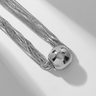 Колье «Стерео» бусина, 10 нитей, цвет серебро, 40 см - фото 9637959