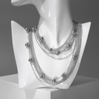 Бусы «Восторг», бусины №10, 10 нитей, цвет серебро, 90 см - фото 25942922