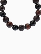 Браслет из бусин «Лава, Гематит, Тигровый глаз», d=5.5 см, шар №10, чёрный - Фото 2