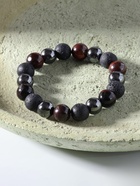 Браслет из бусин «Лава, Гематит, Тигровый глаз», d=5.5 см, шар №10, чёрный - Фото 4