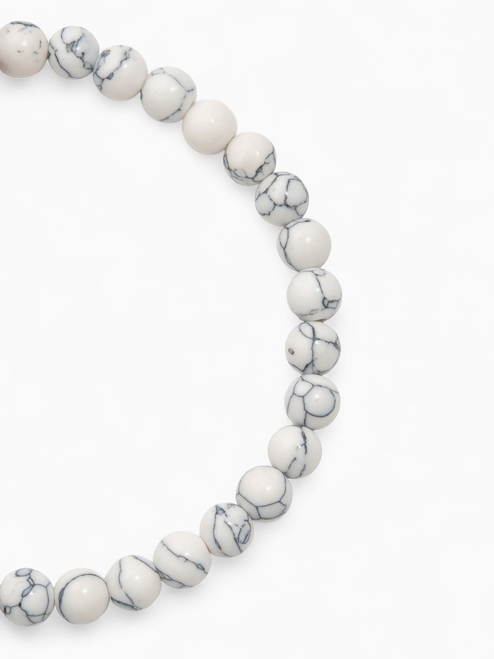 Браслет из бусин «Кахолонг», d=5.5 см, шар №6, белый