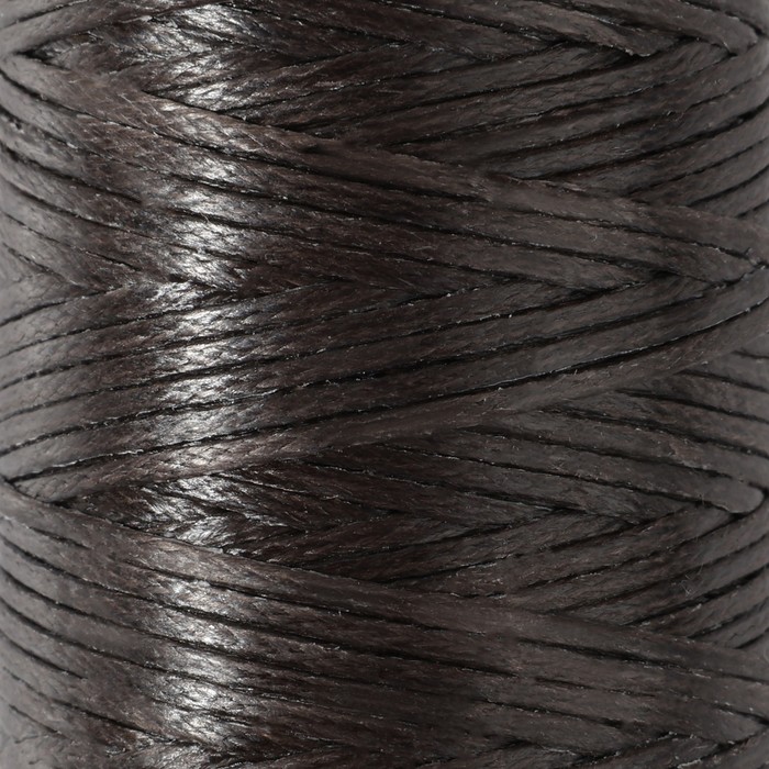 Нитки вощёные, плоские, 210D/16, 1 мм, 50 ± 2 м, цвет тёмно-серый