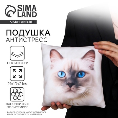 Подушка декоративная антистресс, кот «Рэгдолл»