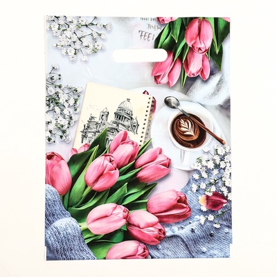 Пакет «Романтик», полиэтиленовый с вырубной ручкой, 29×38 см, 30 мкм