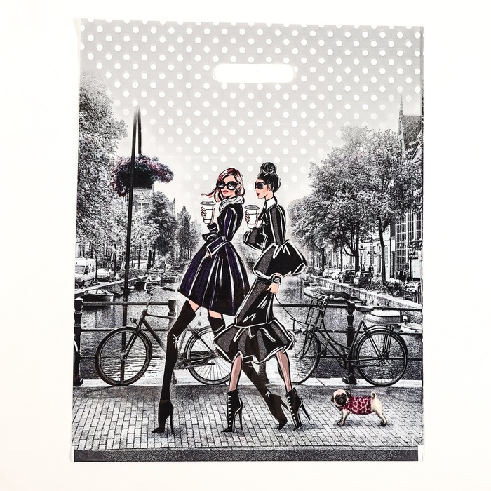 Пакет «Подружки», полиэтиленовый с вырубной ручкой, 38×47 см, 60 мкм - Фото 1